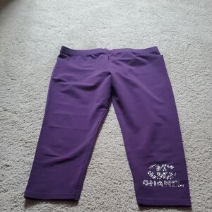 Sweet Gisele New York Purple Capri Leggings With Jewels